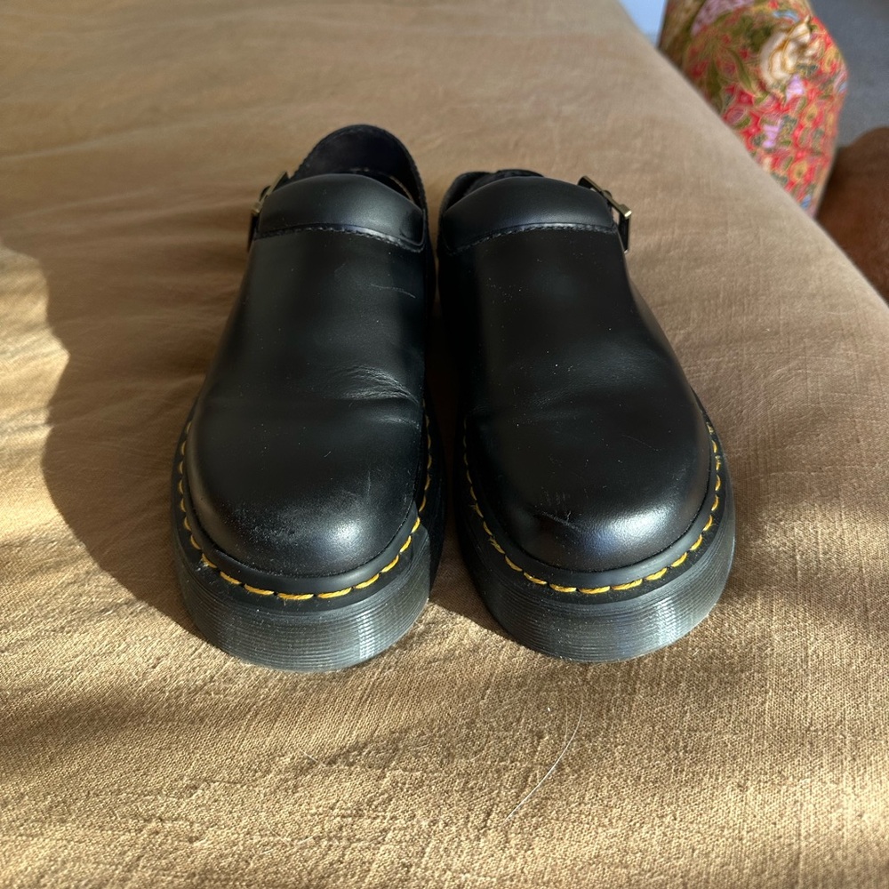 Dr. Martens Lateran Atlas Leather Slingback Platform Mules